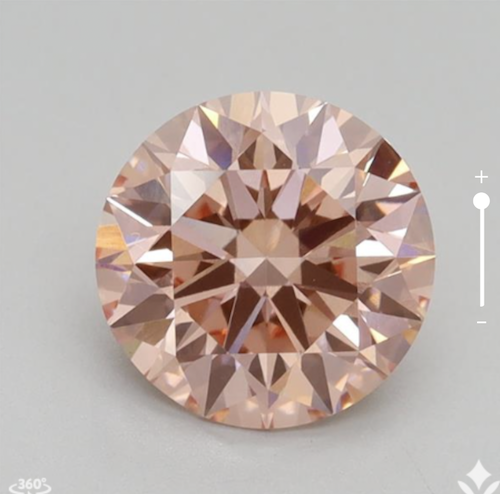 2.02ct fancy intense pink round lab created diamond