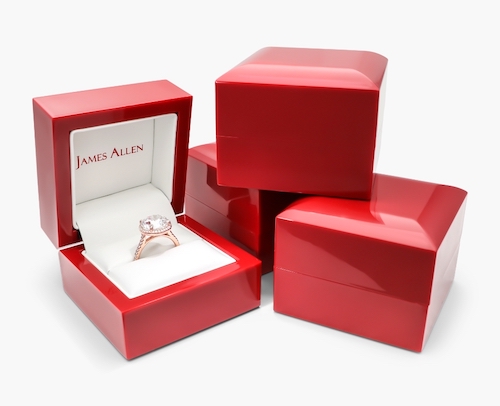 Red James Allen Diamond Engagement Ring Packaging