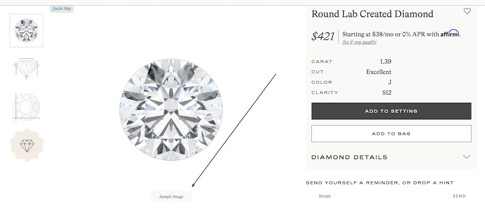 Round Cut Lab Created Diamond Highlighting Sample Images