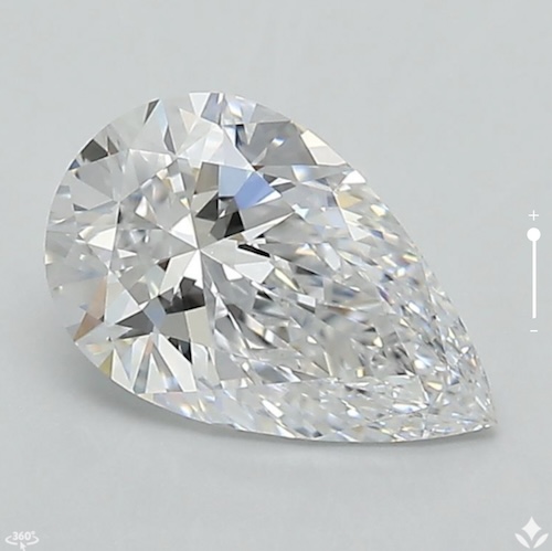 1.27 Carat Pear Lab Created Diamond 
