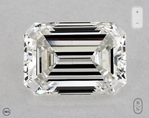 Blue Nile's Elegant Offering - A 2.19-Carat Emerald Lab-Created Diamond, characterized by its G color and VS2 clarity. This lab-grown treasure merges classic emerald cut elegance with contemporary craftsmanship, offering a blend of sophistication and clarity, perfect for a timeless statement of luxury.